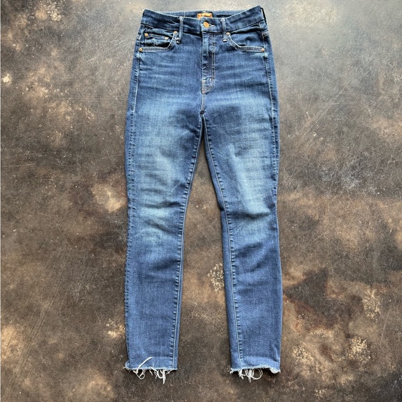 MOTHER Denim Teaming Up High Waisted Looker Ankle Jeans 25 - Picture 6 of 8